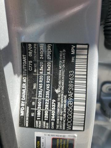 WDCGG5GB9AF389633 - 2010 MERCEDES-BENZ GLK 350 银色 照片 12