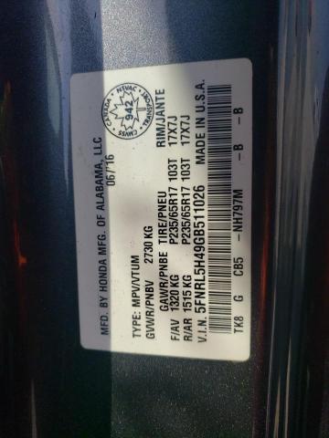 5FNRL5H49GB511026 - 2016 HONDA ODYSSEY EX GRAY photo 13