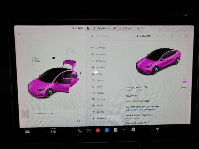 5YJ3E1EA3JF176095 - 2018 TESLA MODEL 3 Қара фото 9