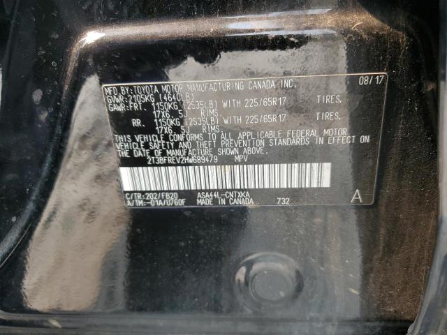 2T3BFREV2HW689479 - 2017 TOYOTA RAV4 LE შავი ფოტო 13