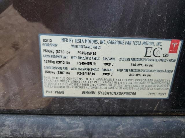 5YJSA1CNXDFP08766 - 2013 TESLA MODEL S 棕色 照片 13