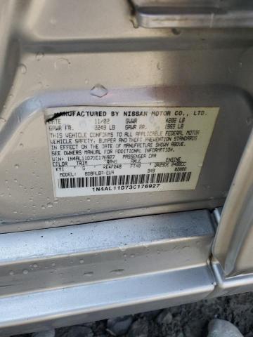 1N4AL11D73C176927 - 2003 NISSAN ALTIMA BASE ვერცხლისფერი ფოტო 12