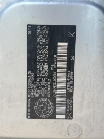 JTLZE4FE2CJ000281 - 2012 TOYOTA SCION XB GRAY photo 12