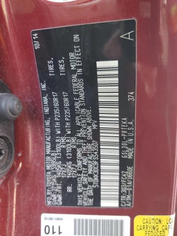 5TDKK3DC9FS543507 - 2015 TOYOTA SIENNA LE ბურგუნდია ფოტო 14