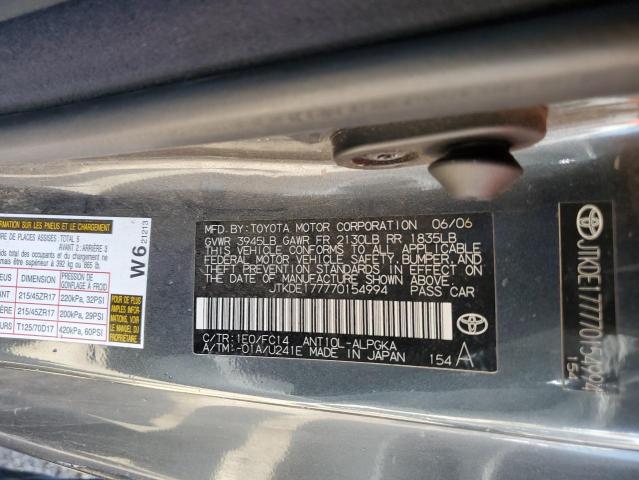 JTKDE177770154994 - 2007 TOYOTA SCION TC 石墨色 照片 12