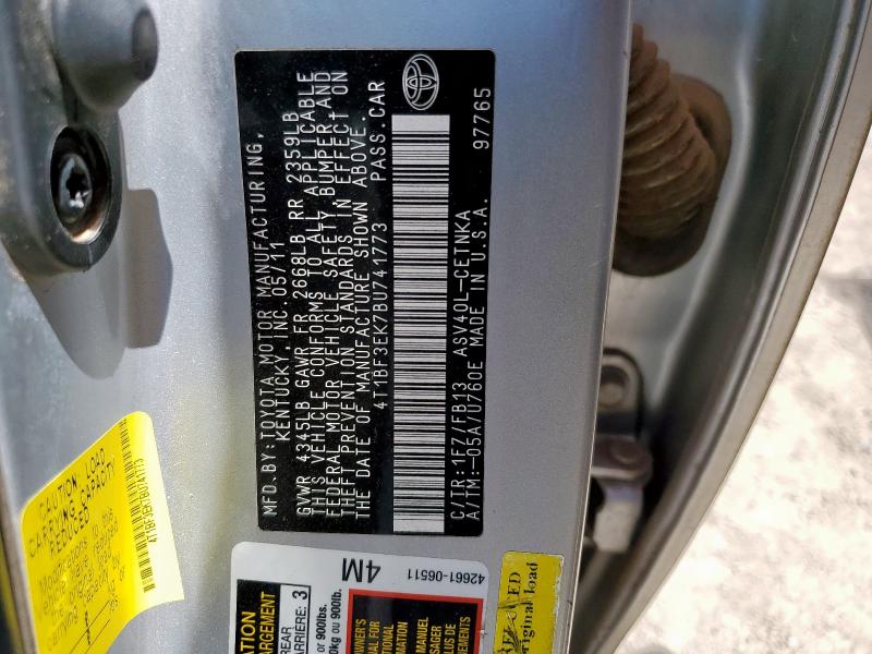 4T1BF3EK7BU741773 - 2011 TOYOTA CAMRY BASE Gümüş foto 12