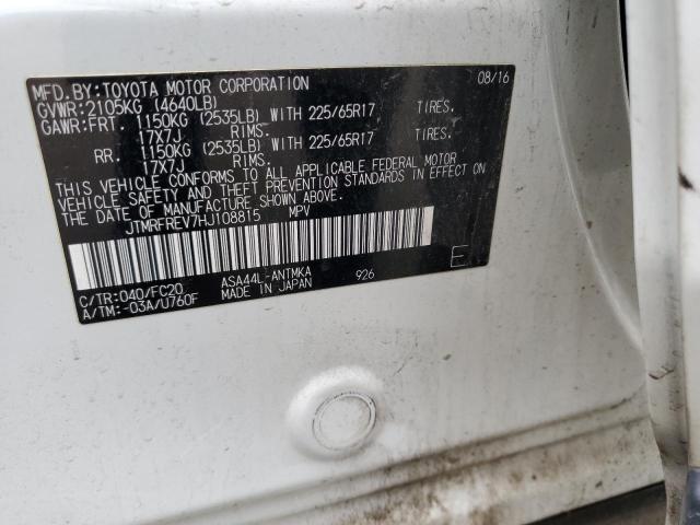 JTMRFREV7HJ108815 - 2017 TOYOTA RAV4 XLE WHITE photo 12