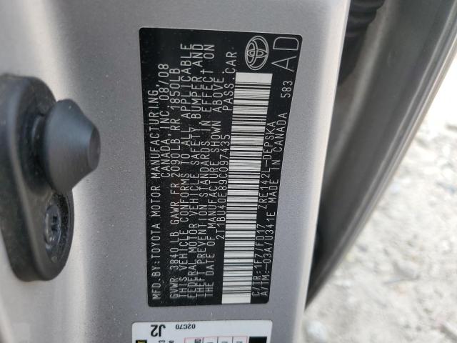 2T1BU40E89C097435 - 2009 TOYOTA COROLLA BASE SILVER photo 13