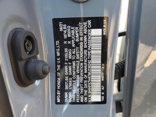 SHHFK7H47MU230242 - 2021 HONDA CIVIC SPORT 灰色 照片 12