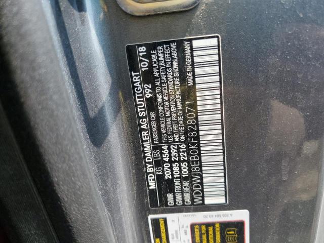 WDDWJ8EB0KF828071 - 2019 MERCEDES-BENZ C 300 4MATIC GRAY photo 12