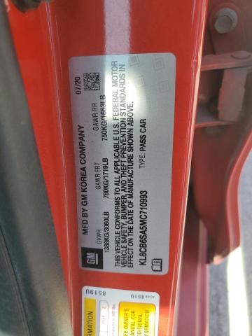 KL8CB6SA5MC710993 - 2021 CHEVROLET SPARK LS RED photo 12
