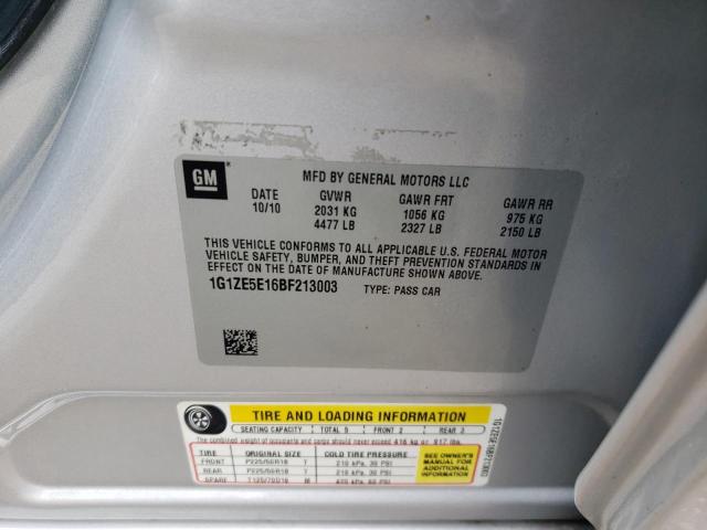 1G1ZE5E16BF213003 - 2011 CHEVROLET MALIBU LTZ ვერცხლისფერი ფოტო 12