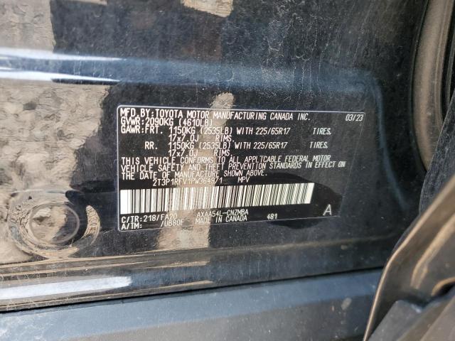 2T3P1RFV1PW364971 - 2023 TOYOTA RAV4 XLE BLACK photo 12