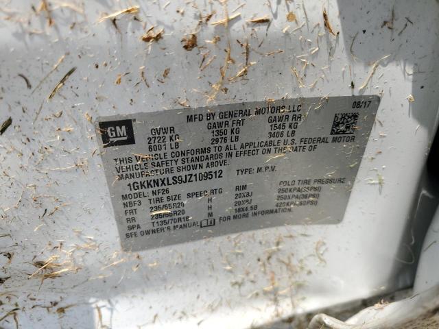 1GKKNXLS9JZ109512 - 2018 GMC ACADIA DENALI თეთრი ფოტო 13