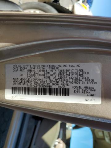 5TBBT44124S451680 - 2004 TOYOTA TUNDRA ACCESS CAB SR5 GOLD photo 10