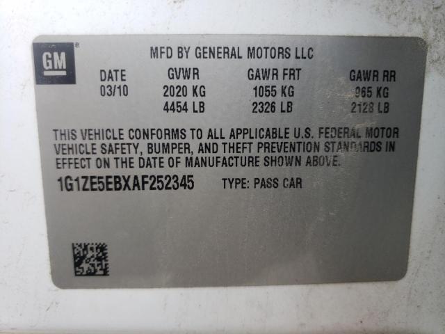 1G1ZE5EBXAF252345 - 2010 CHEVROLET MALIBU LTZ WHITE photo 12