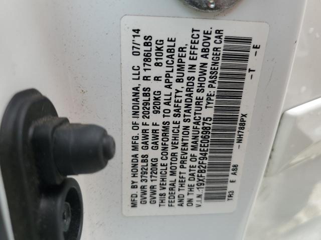 19XFB2F94EE069875 - 2014 HONDA CIVIC EXL WHITE photo 12