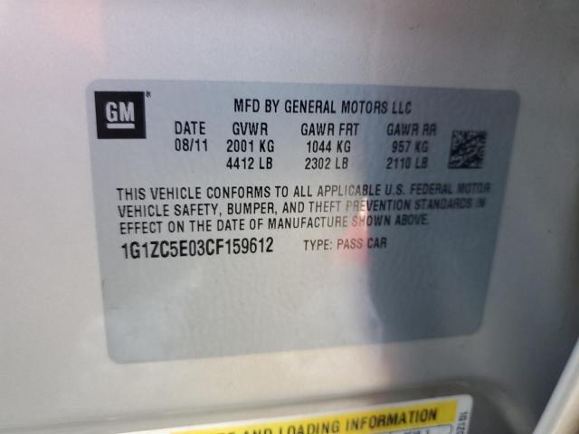 1G1ZC5E03CF159612 - 2012 CHEVROLET MALIBU 1LT 金色 照片 13