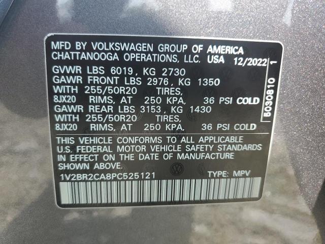 1V2BR2CA8PC525121 - 2023 VOLKSWAGEN ATLAS SEL GRAY photo 13