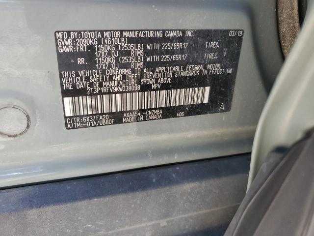 2T3P1RFV9KW038098 - 2019 TOYOTA RAV4 XLE 绿色 照片 13