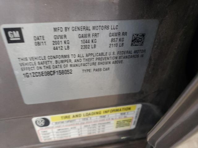 1G1ZC5E08CF158052 - 2012 CHEVROLET MALIBU 1LT 棕色 照片 12