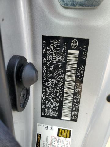 JTKJF5C78D3045161 - 2013 TOYOTA SCION TC SILVER photo 12