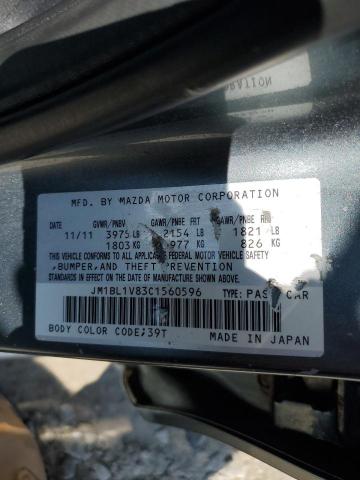 JM1BL1V83C1560596 - 2012 MAZDA 3 I TEAL photo 13