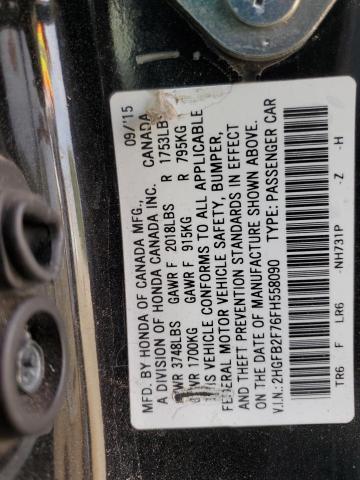 2HGFB2F76FH558090 - 2015 HONDA CIVIC SE BLACK photo 12