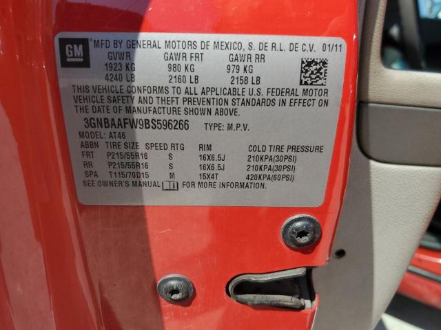 3GNBAAFW9BS596266 - 2011 CHEVROLET HHR LS RED photo 12