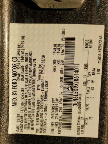 3LN6L5D9XJR614011 - 2018 LINCOLN MKZ SELECT Серый фото 12