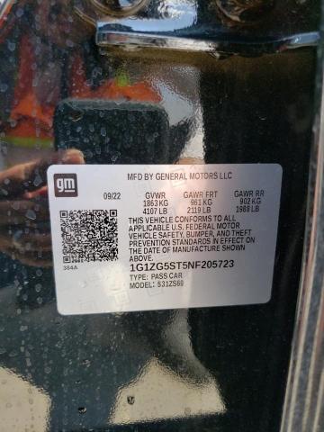 1G1ZG5ST5NF205723 - 2022 CHEVROLET MALIBU RS BLACK photo 13