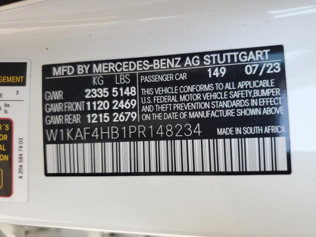 W1KAF4HB1PR148234 - 2023 MERCEDES-BENZ C 300 4MATIC WHITE photo 12