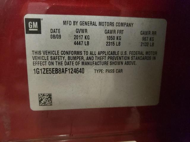 1G1ZE5EB8AF124640 - 2010 CHEVROLET MALIBU LTZ მუქწითელი ფოტო 12