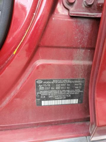 5NPE34AF9GH427438 - 2016 HYUNDAI SONATA SPORT წითელი ფოტო 12