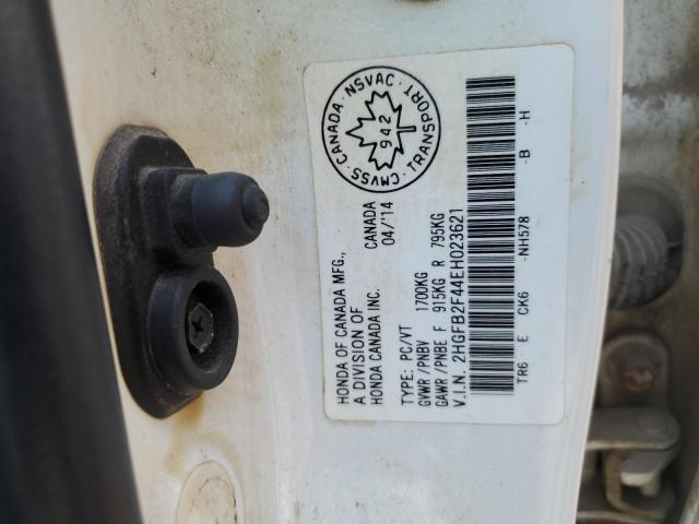 2HGFB2F44EH023621 - 2014 HONDA CIVIC LX WHITE photo 12