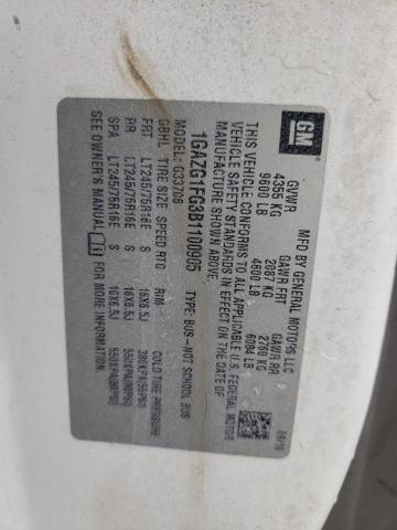 1GAZG1FG3B1100905 - 2011 CHEVROLET EXPRESS G3 LT WHITE photo 13
