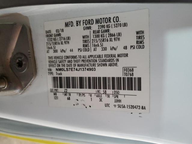 NM0LS7E74J1374903 - 2018 FORD TRANSIT CO XL 黄色 照片 13