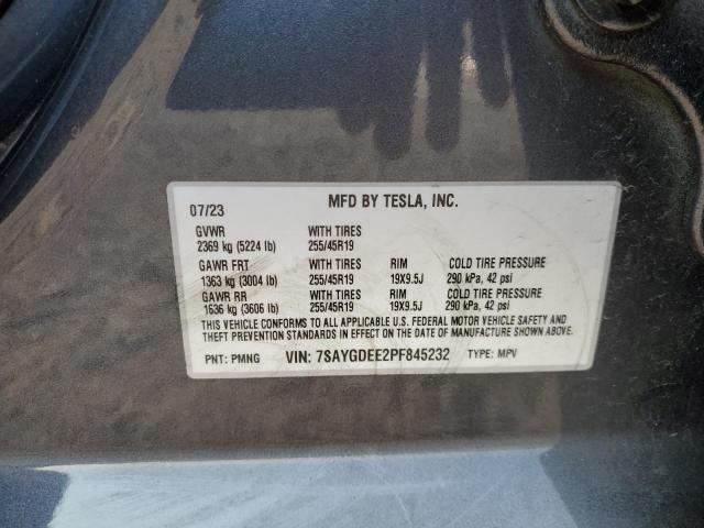 7SAYGDEE2PF845232 - 2023 TESLA MODEL Y Серый фото 12