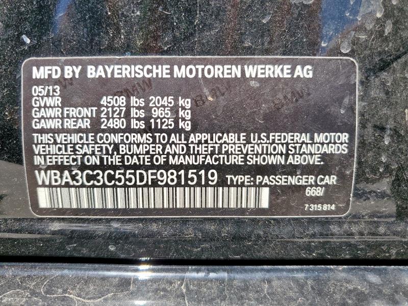 WBA3C3C55DF981519 - 2013 BMW 320 I XDRIVE BLACK photo 12