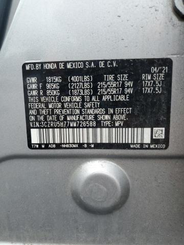 3CZRU5H77MM726588 - 2021 HONDA HR-V EXL SILVER photo 14