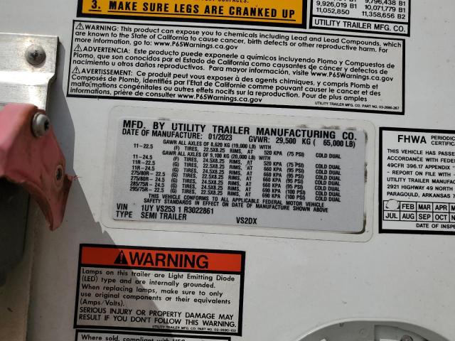 1UYVS2531R3022861 - 2024 UTILITY TRAILER WHITE photo 10