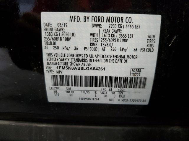 1FM5K8AB8LGA64261 - 2020 FORD EXPLORER POLICE INTERCEPTOR 黑色 照片 13