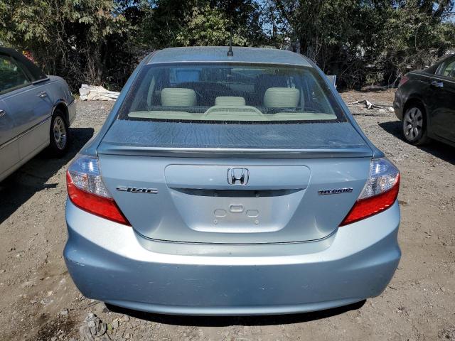 JHMFB4F33CS002054 - 2012 HONDA CIVIC HYBRID L BLUE photo 6