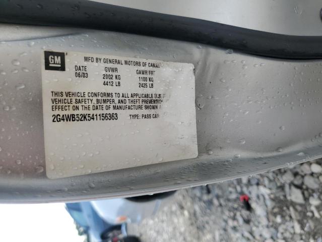 2G4WB52K541156363 - 2004 BUICK REGAL LS 银色 照片 12
