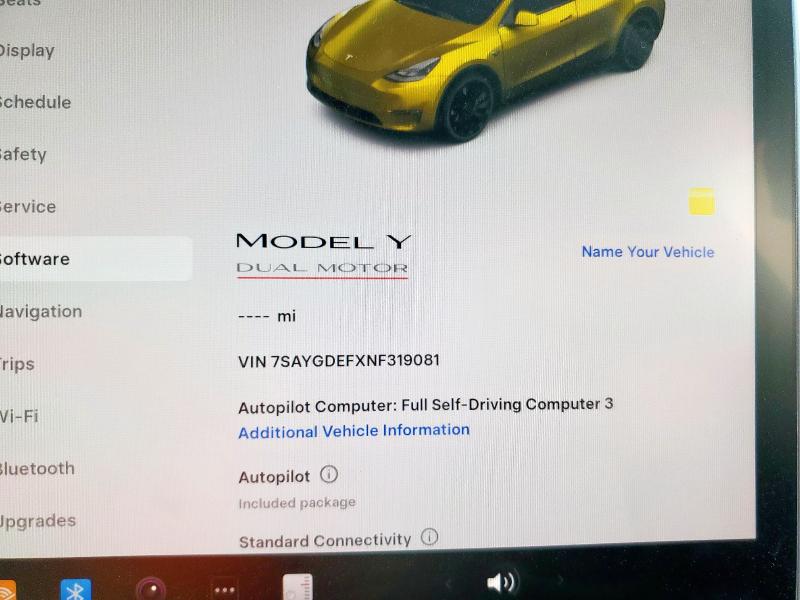 7SAYGDEFXNF319081 - 2022 TESLA MODEL Y 蓝色 照片 9