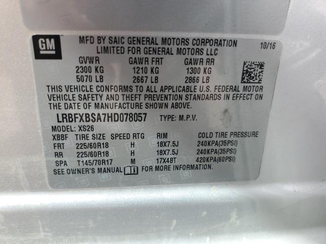 LRBFXBSA7HD078057 - 2017 BUICK ENVISION ESSENCE Gümüş foto 13