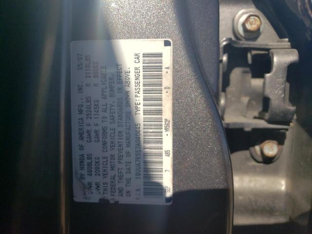 19UUA76557A040445 - 2007 ACURA TL TYPE S GRAY photo 12