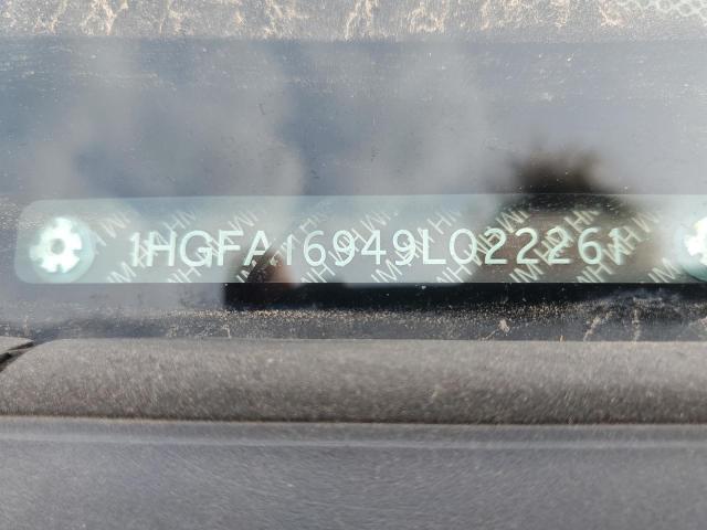 1HGFA16949L022261 - 2009 HONDA CIVIC EXL ნაცრისფერი ფოტო 12