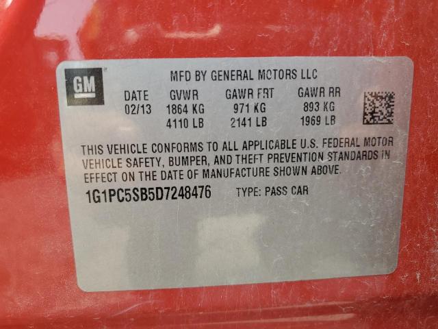 1G1PC5SB5D7248476 - 2013 CHEVROLET CRUZE LT RED photo 12