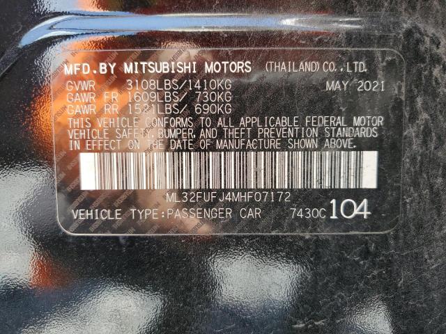 ML32FUFJ4MHF07172 - 2021 MITSUBISHI MIRAGE G4 ES 黑色 照片 12